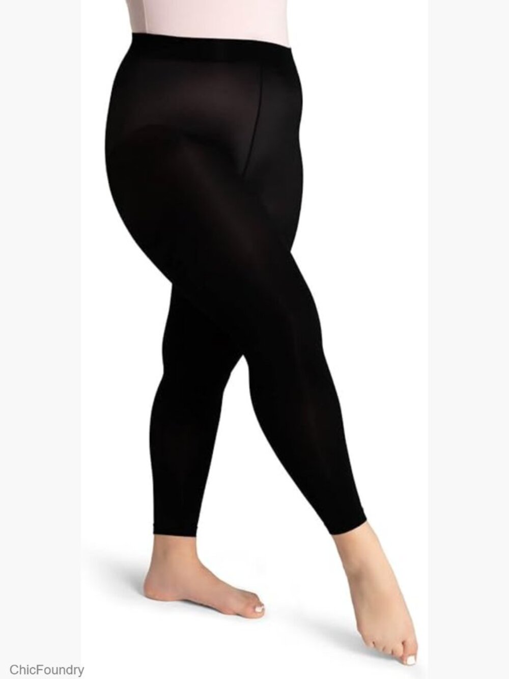Ultra Soft Footless Tights with Self-Knit Waistband for Dance and Lounge